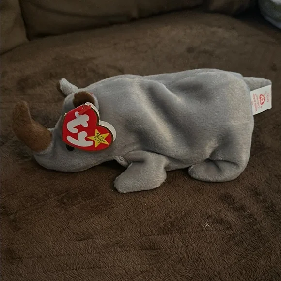 Ty Plush Toy Trio - Blue, Gray, Cream - Picture 2 of 4